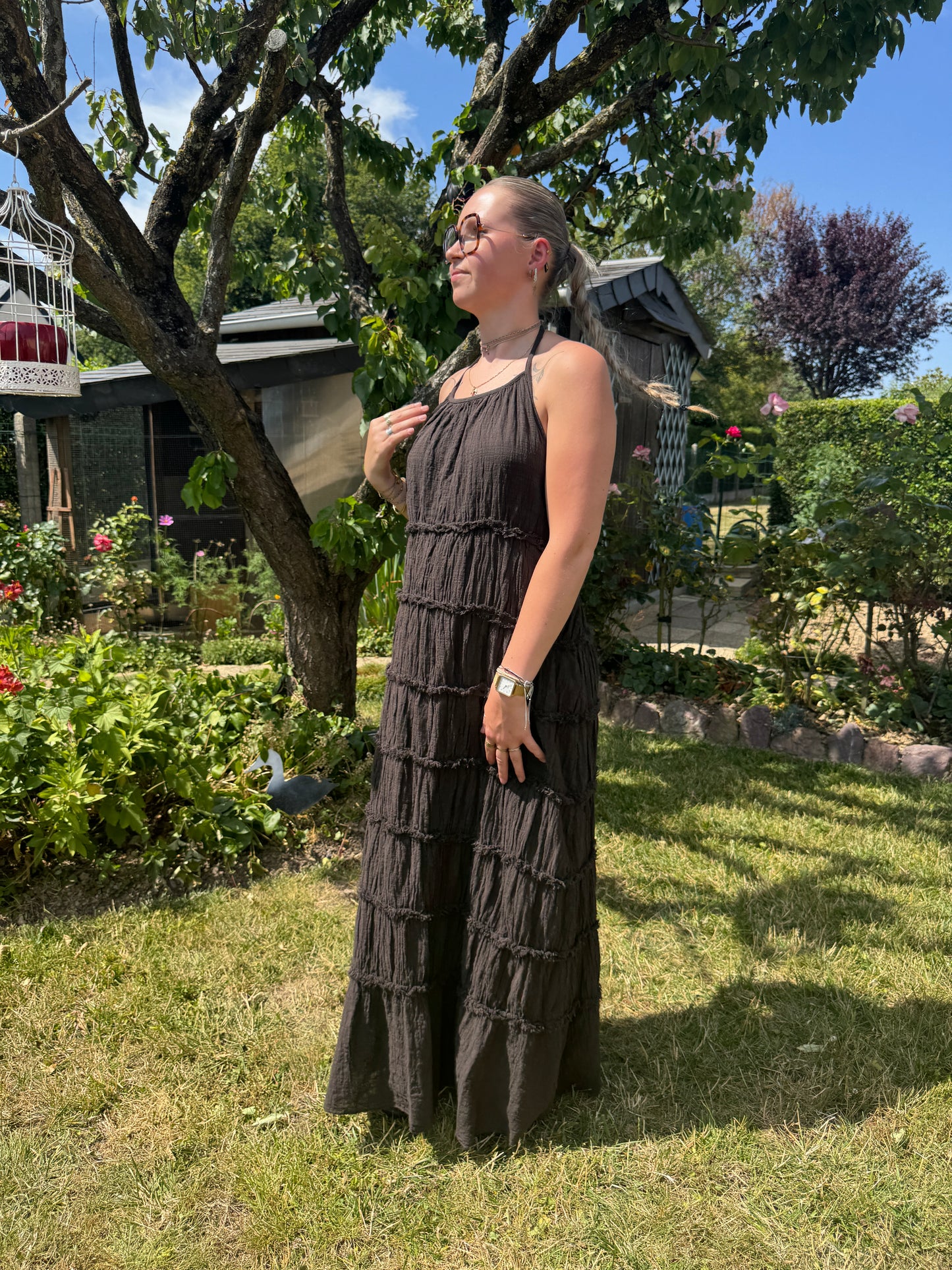 Robe chocolat dos nu