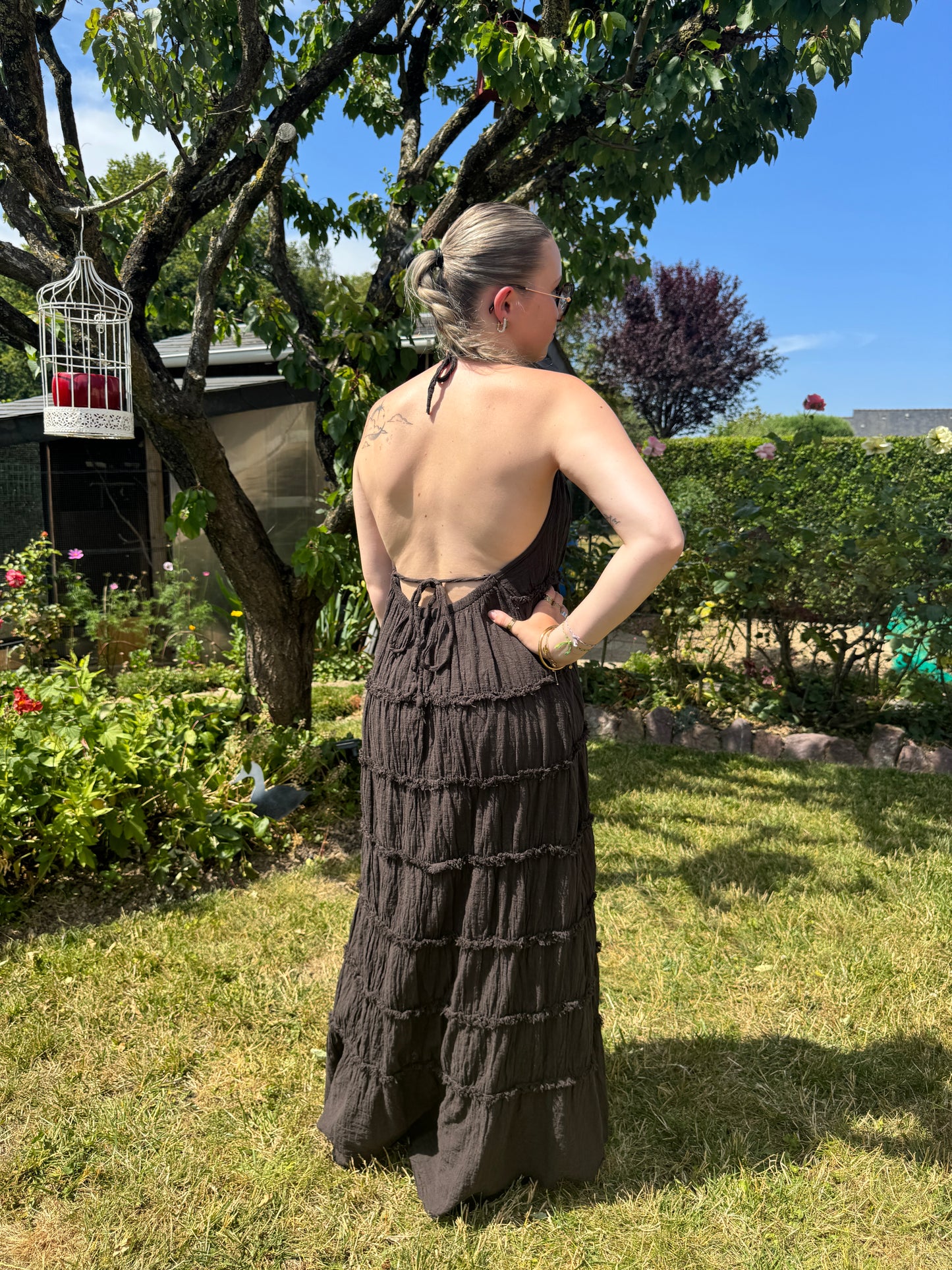 Robe chocolat dos nu