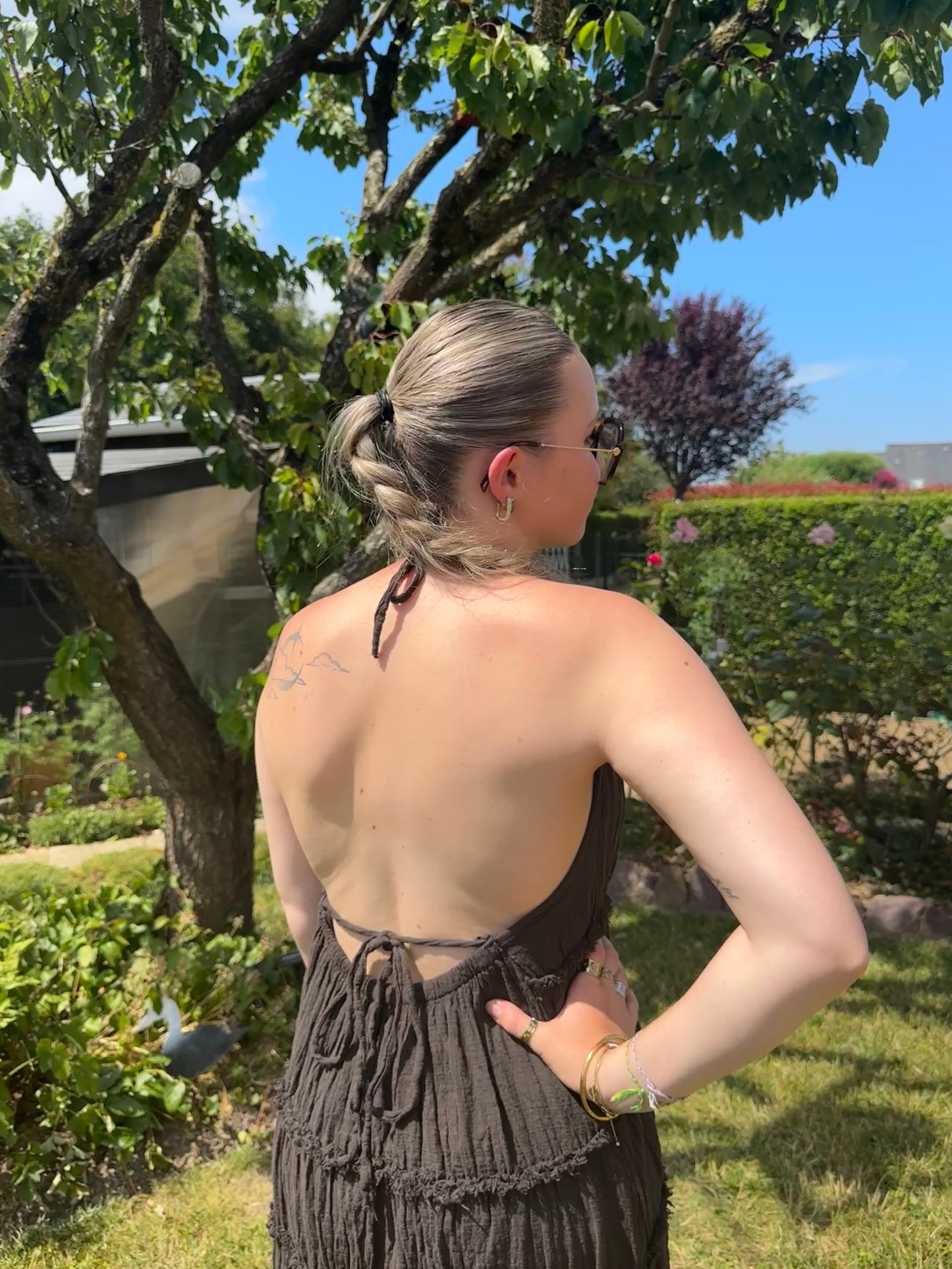 Robe chocolat dos nu