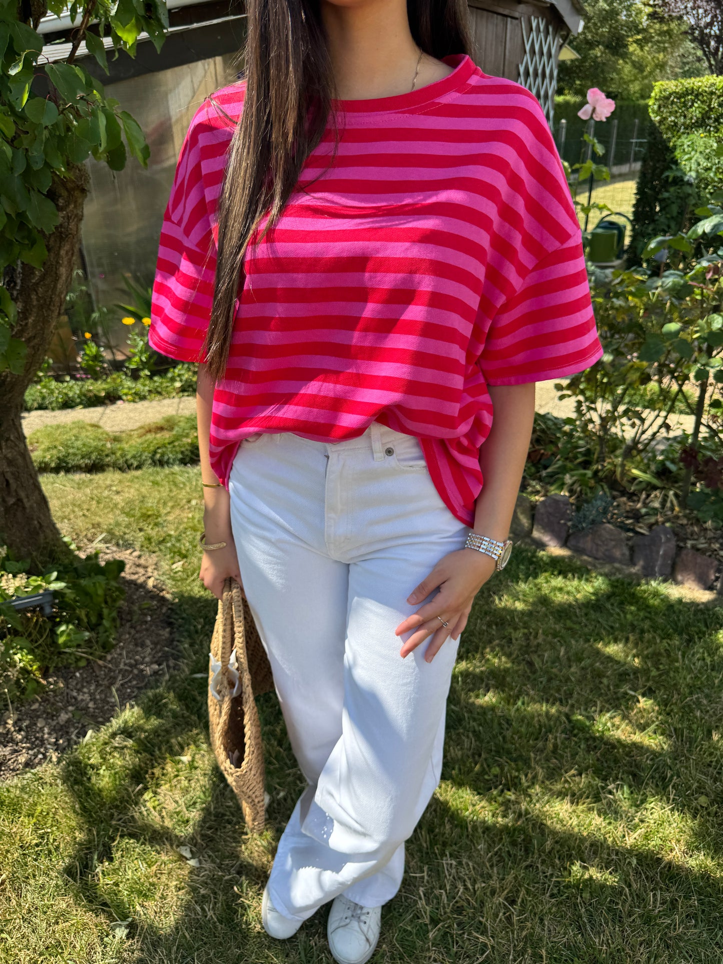 T-shirt fuchsia-rouge