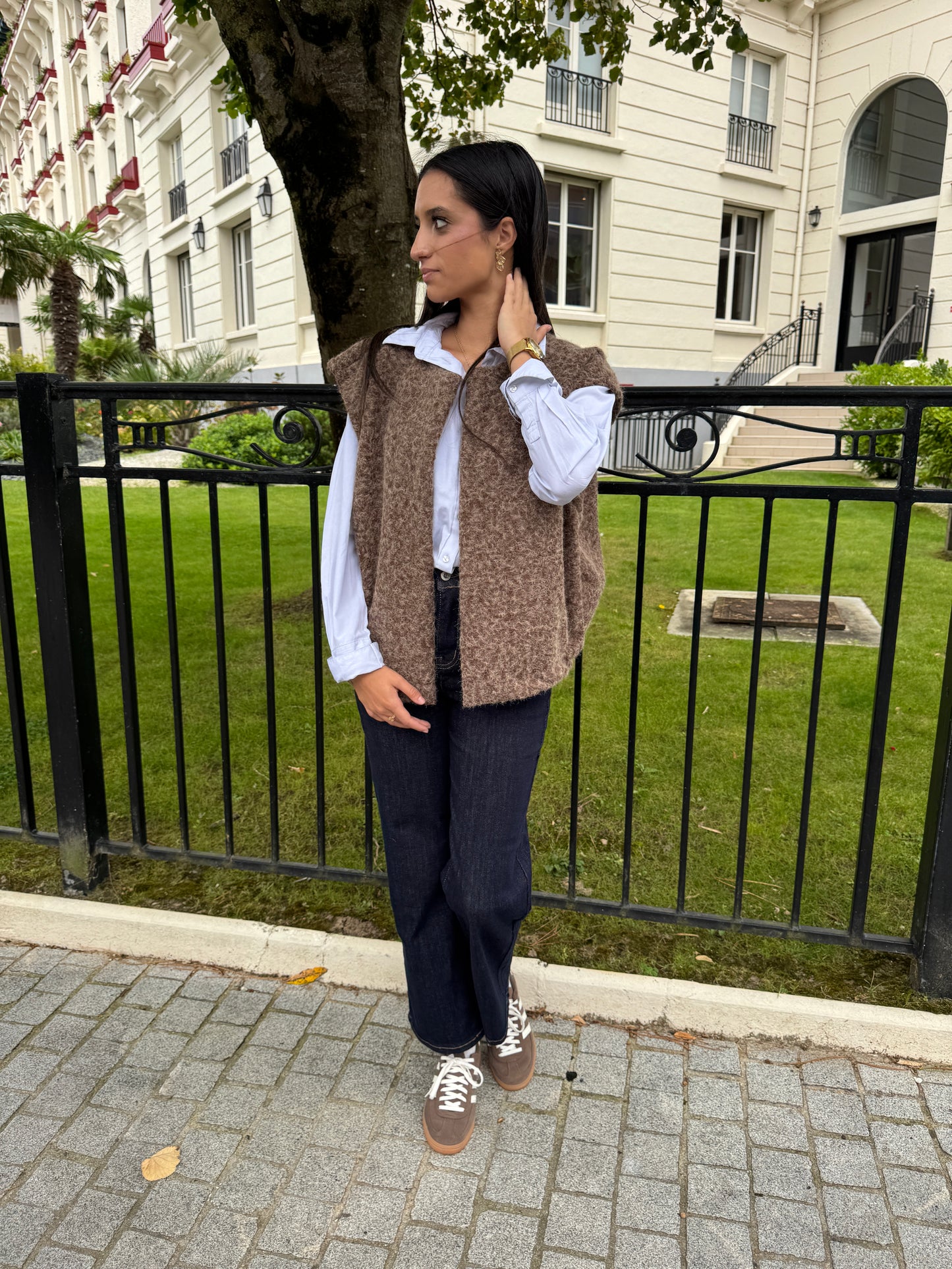 Veste sans manches marron