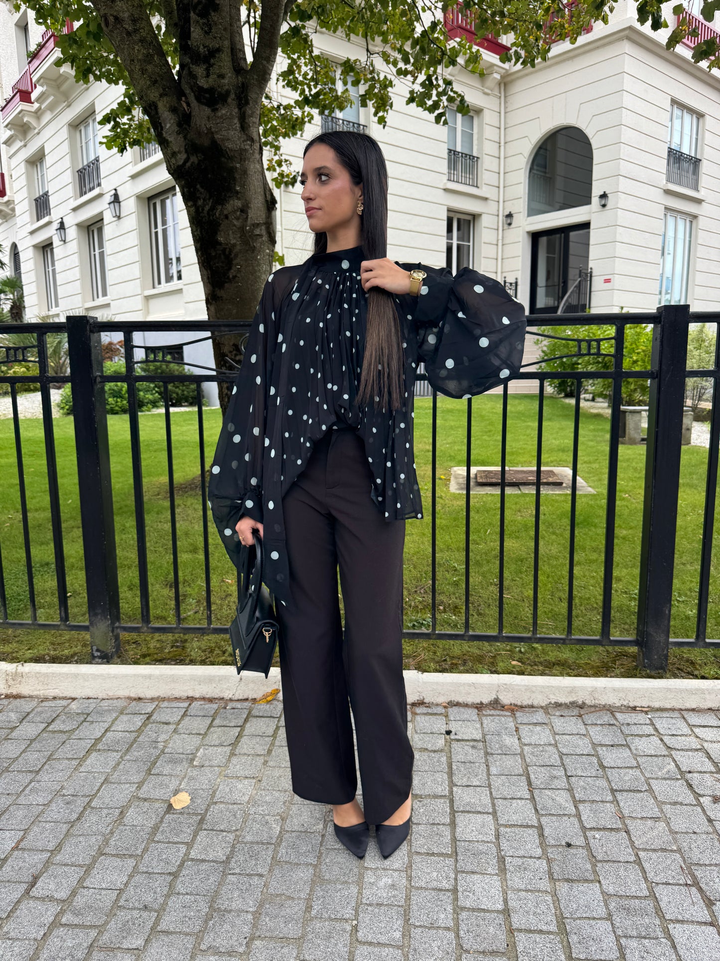 Blouse à pois