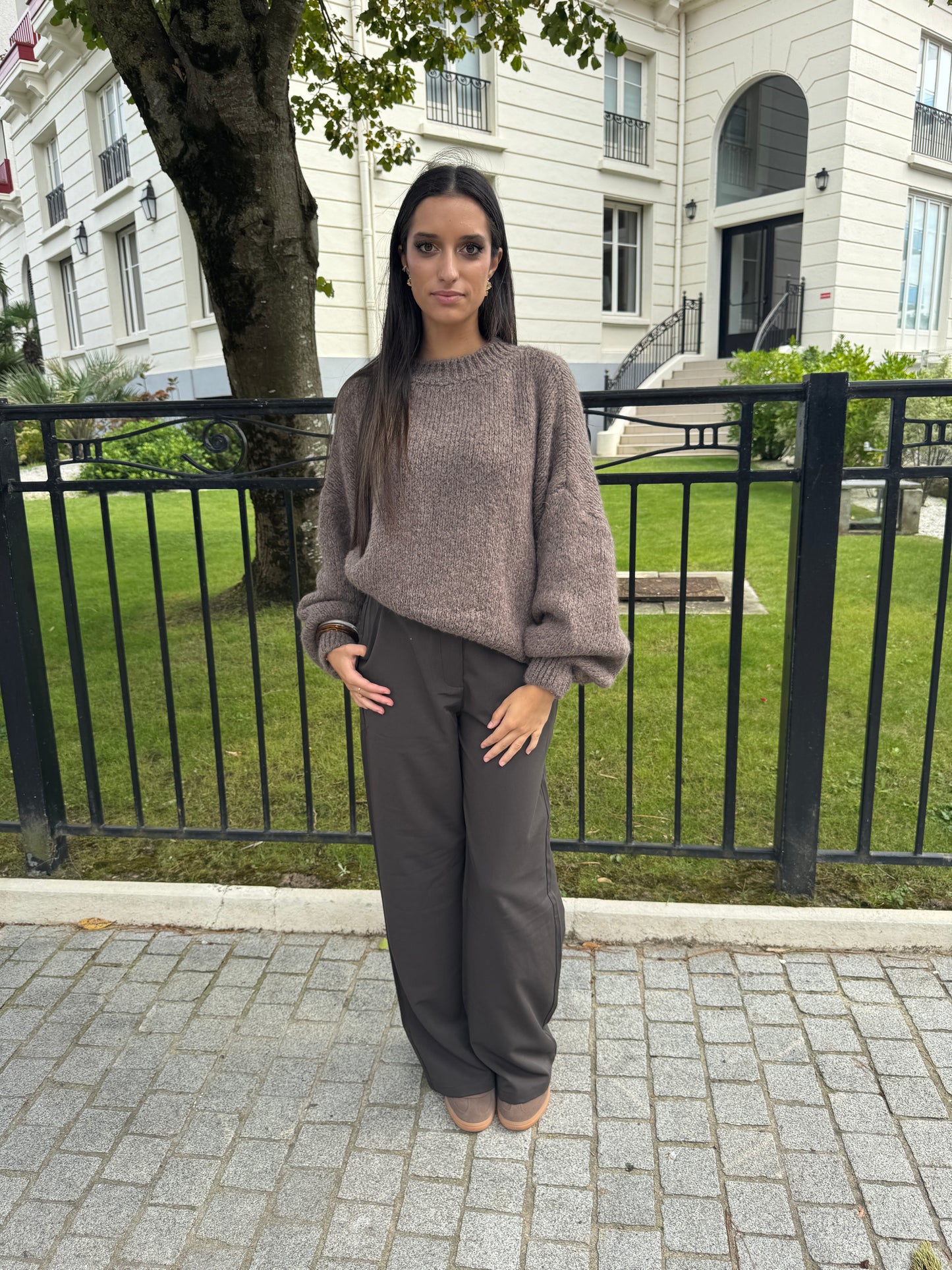 Pantalon tailleur choco