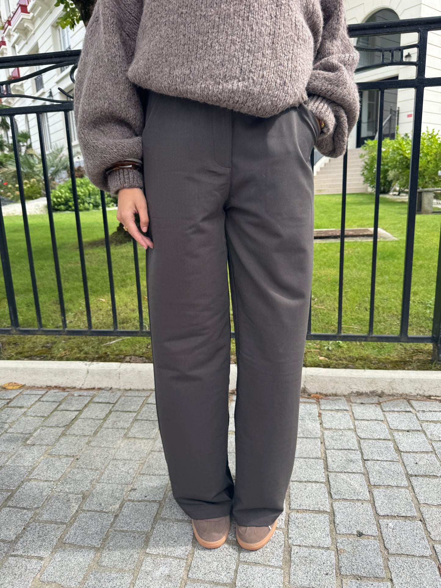 Pantalon tailleur choco