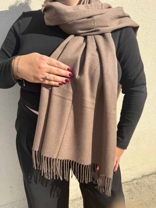 Écharpe cachemire marron