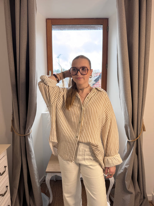 Chemise gaze de coton beige