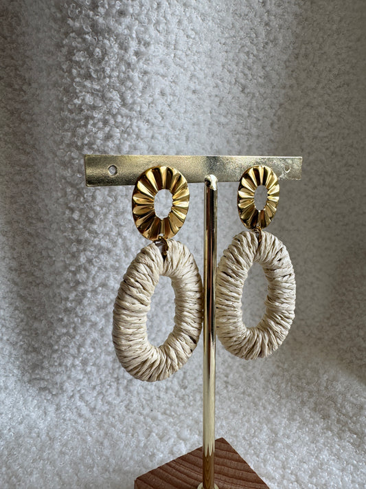 Boucles d'oreilles osier acier inoxydable