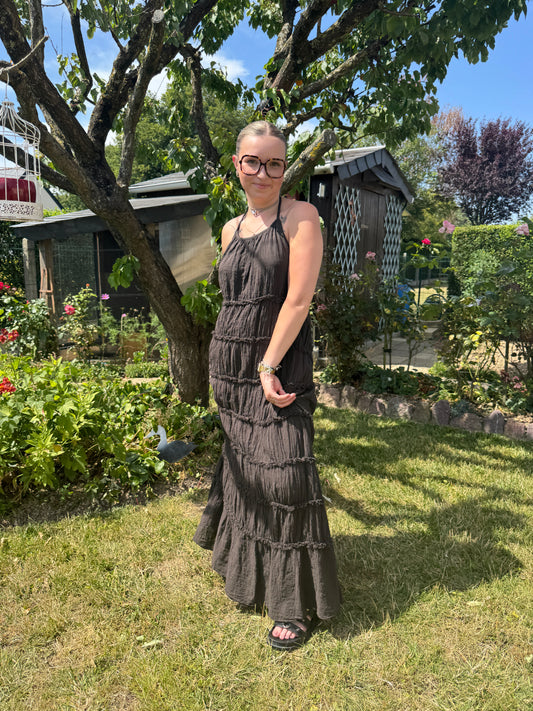 Robe chocolat dos nu
