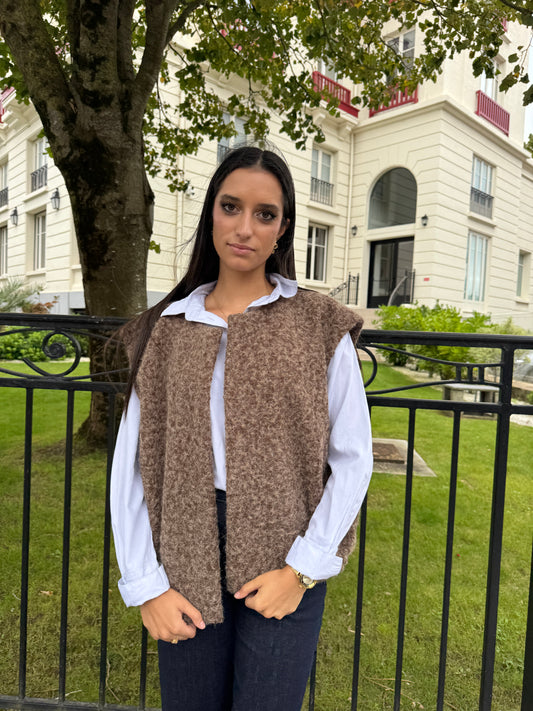 Veste sans manches marron